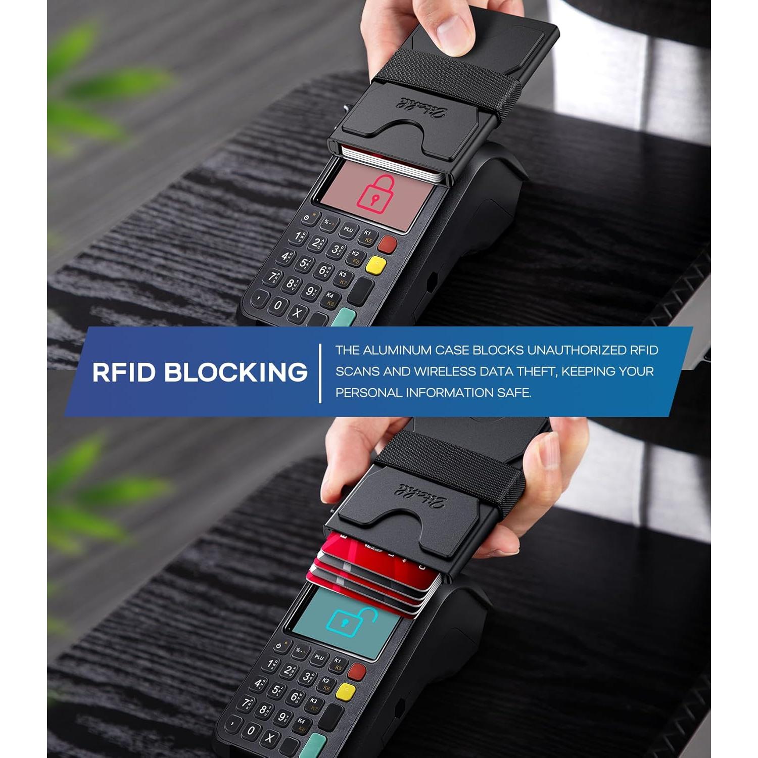 Billetera Minimalista Zitahli con Bloqueo RFID - Negro Mate