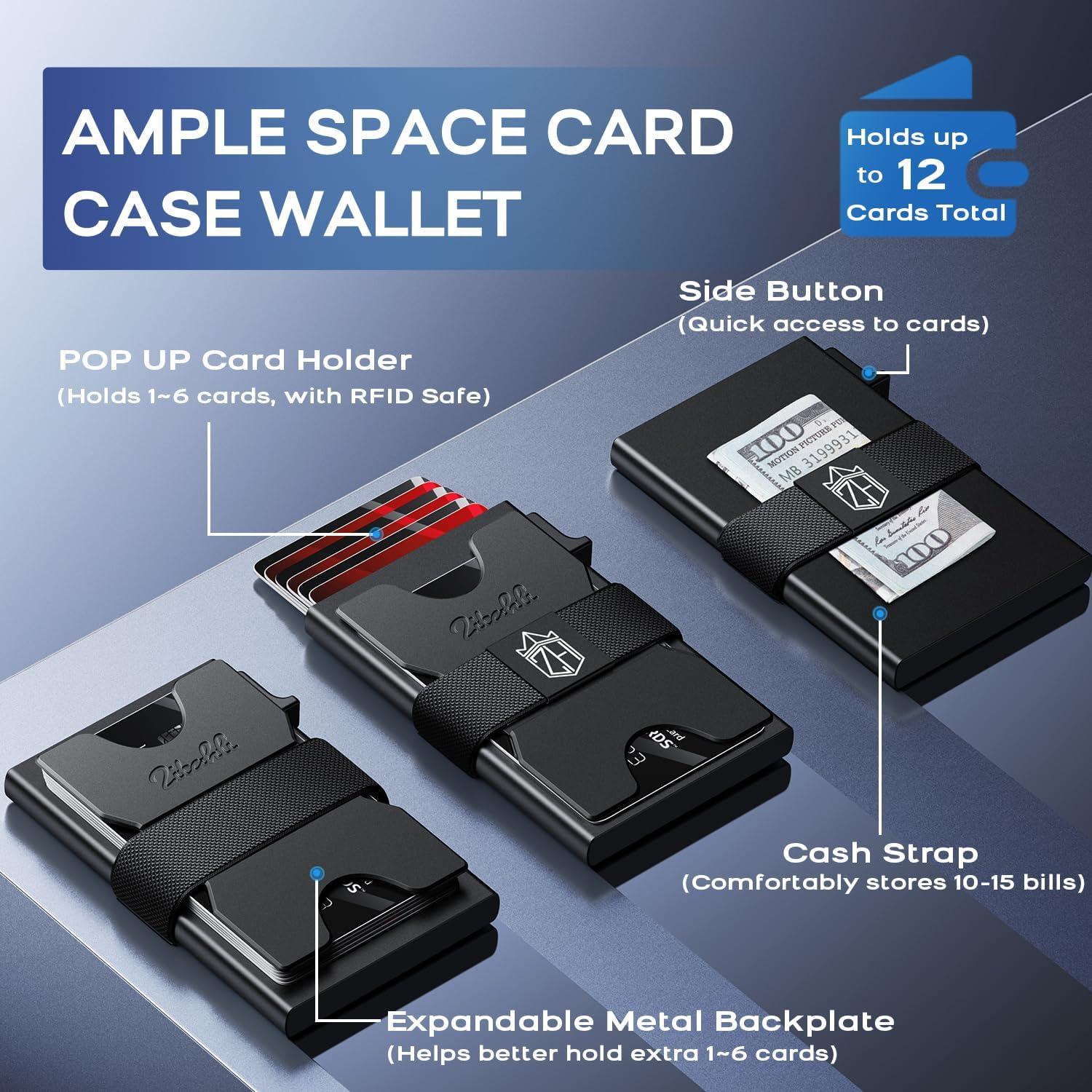 Billetera Minimalista Zitahli con Bloqueo RFID - Negro Mate