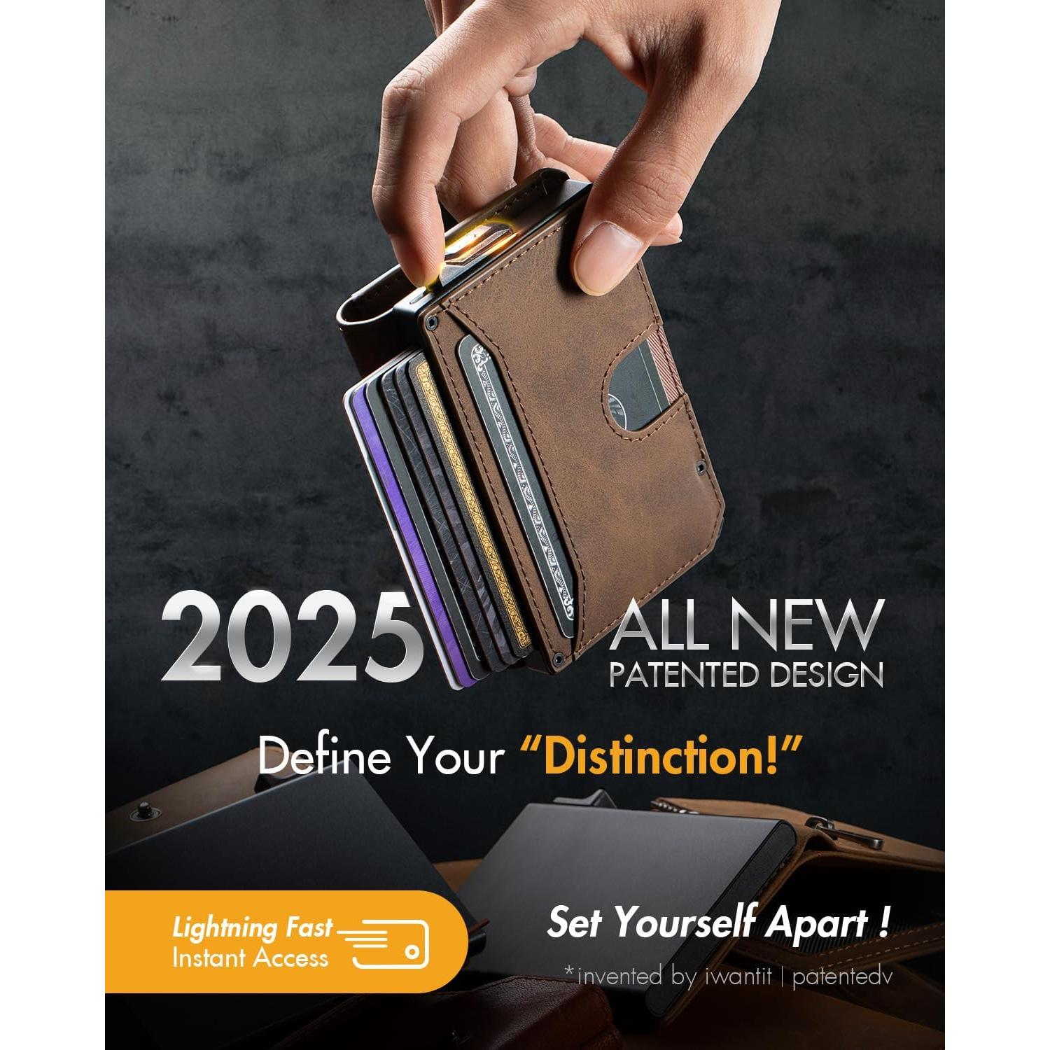 Billetera minimalista para hombres iwantit con bloqueo RFID