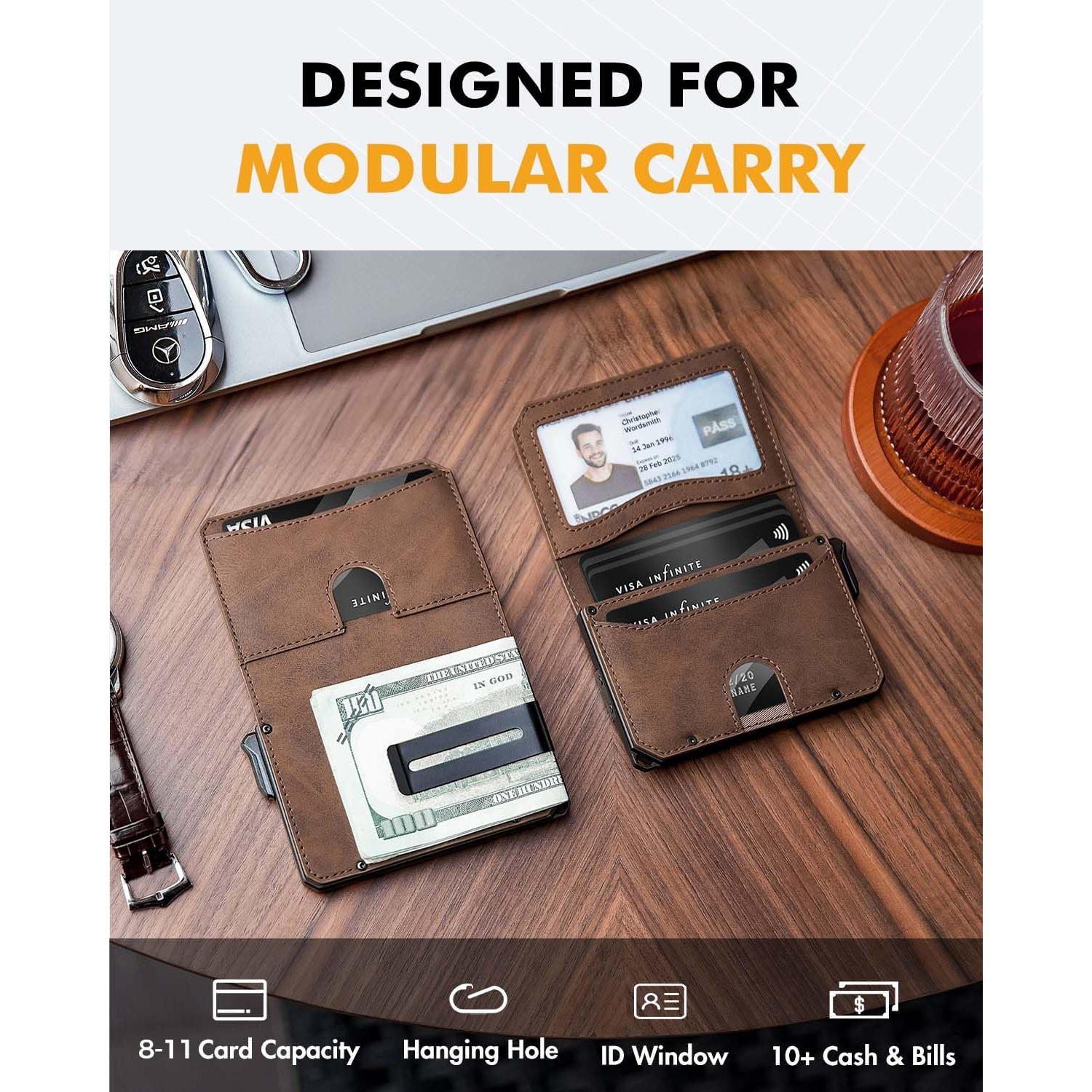 Billetera minimalista para hombres iwantit con bloqueo RFID