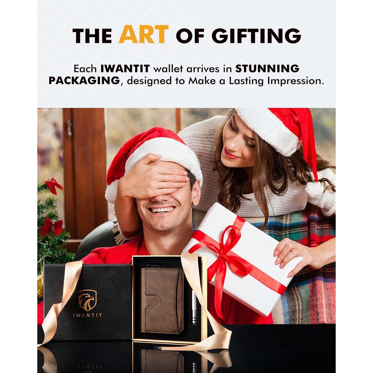 Billetera minimalista para hombres iwantit con bloqueo RFID