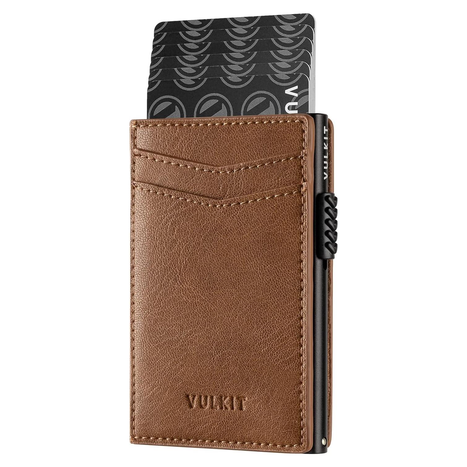 Billetera Slim VULKIT para Hombre con Bloqueo RFID - Capacidad 11 Tarjetas