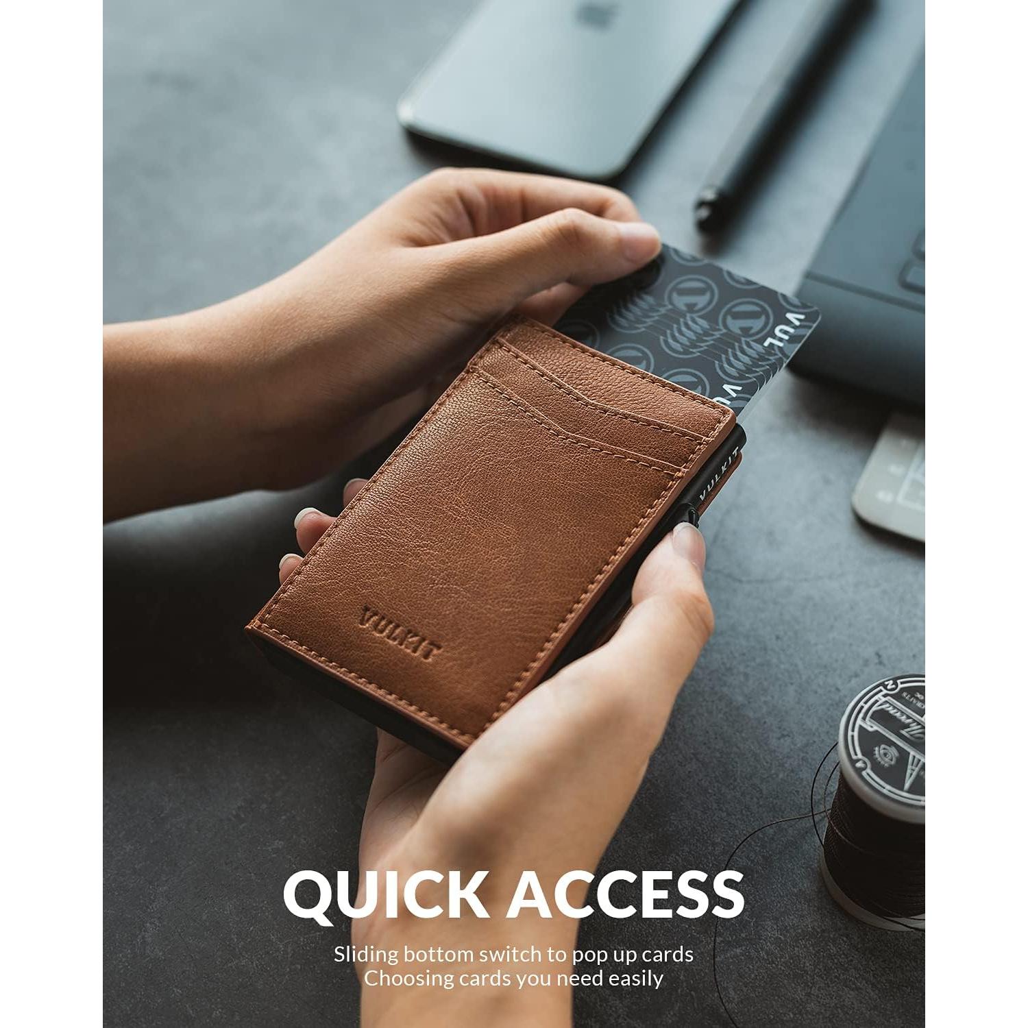 Billetera Slim VULKIT para Hombre con Bloqueo RFID - Capacidad 11 Tarjetas