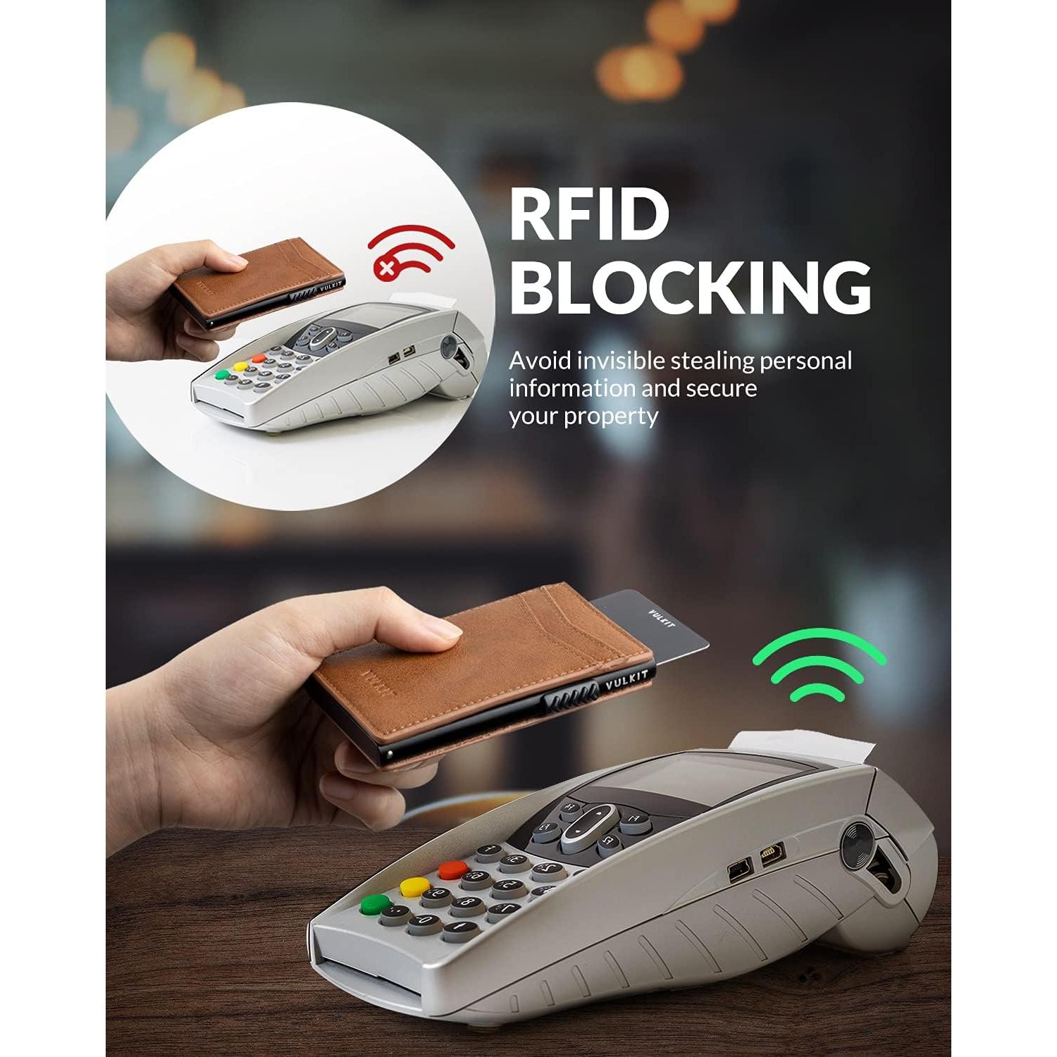 Billetera Slim VULKIT para Hombre con Bloqueo RFID - Capacidad 11 Tarjetas