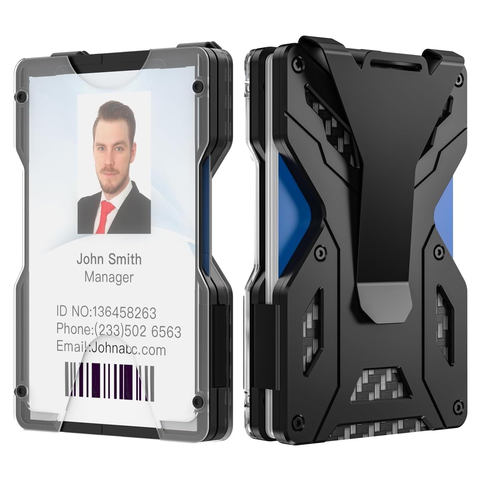 Billetera Slim HNHFTT de Aluminio con Bloqueo RFID - Negro