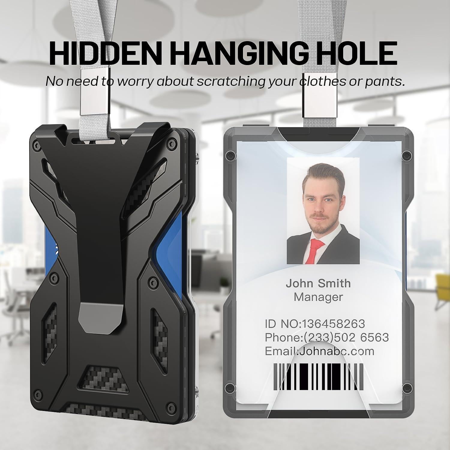 Billetera Slim HNHFTT de Aluminio con Bloqueo RFID - Negro