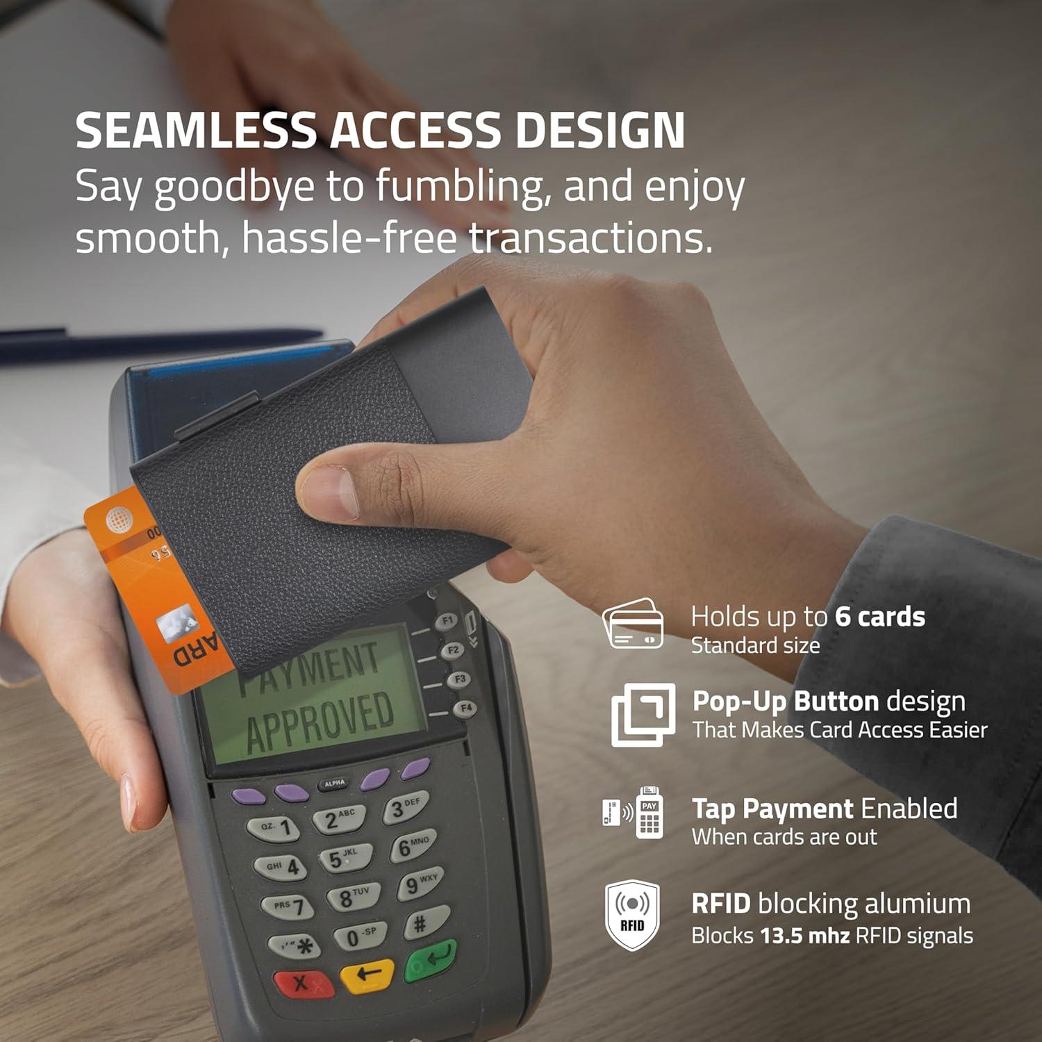 Cartera Minimalista Fidelo para Hombres - Protección RFID - Negra