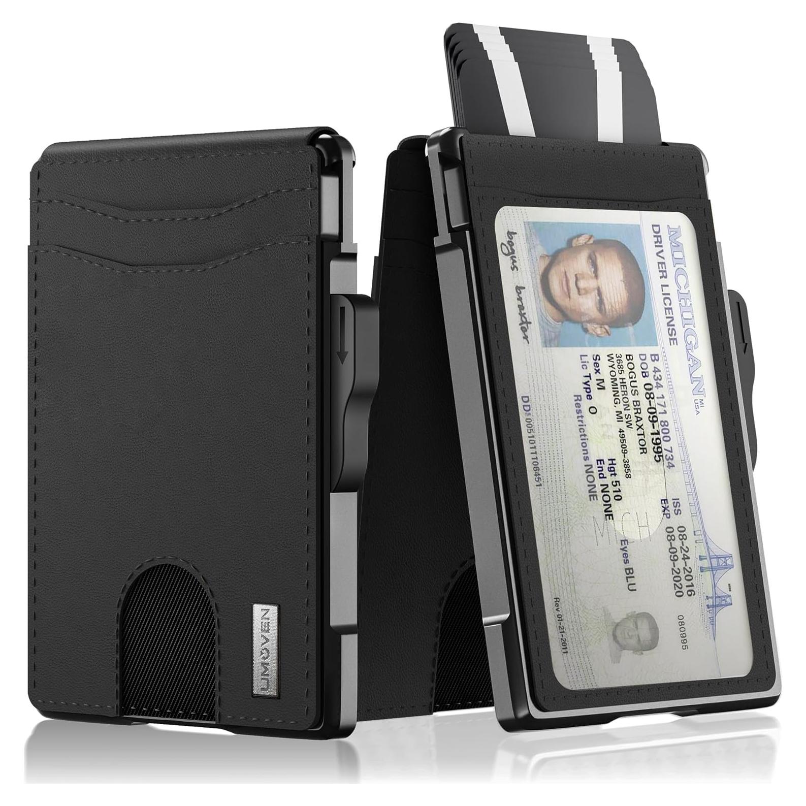 Cartera Bifold Minimalista Umoven de Cuero con Bloqueo RFID