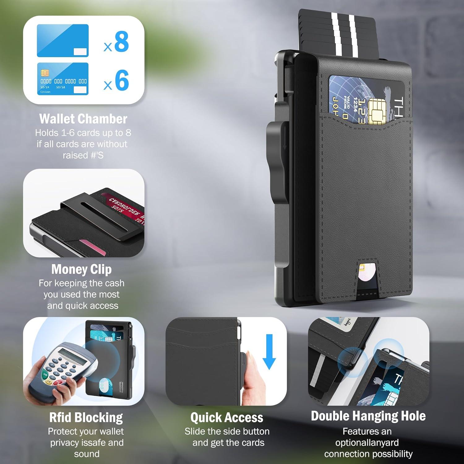 Cartera Bifold Minimalista Umoven de Cuero con Bloqueo RFID