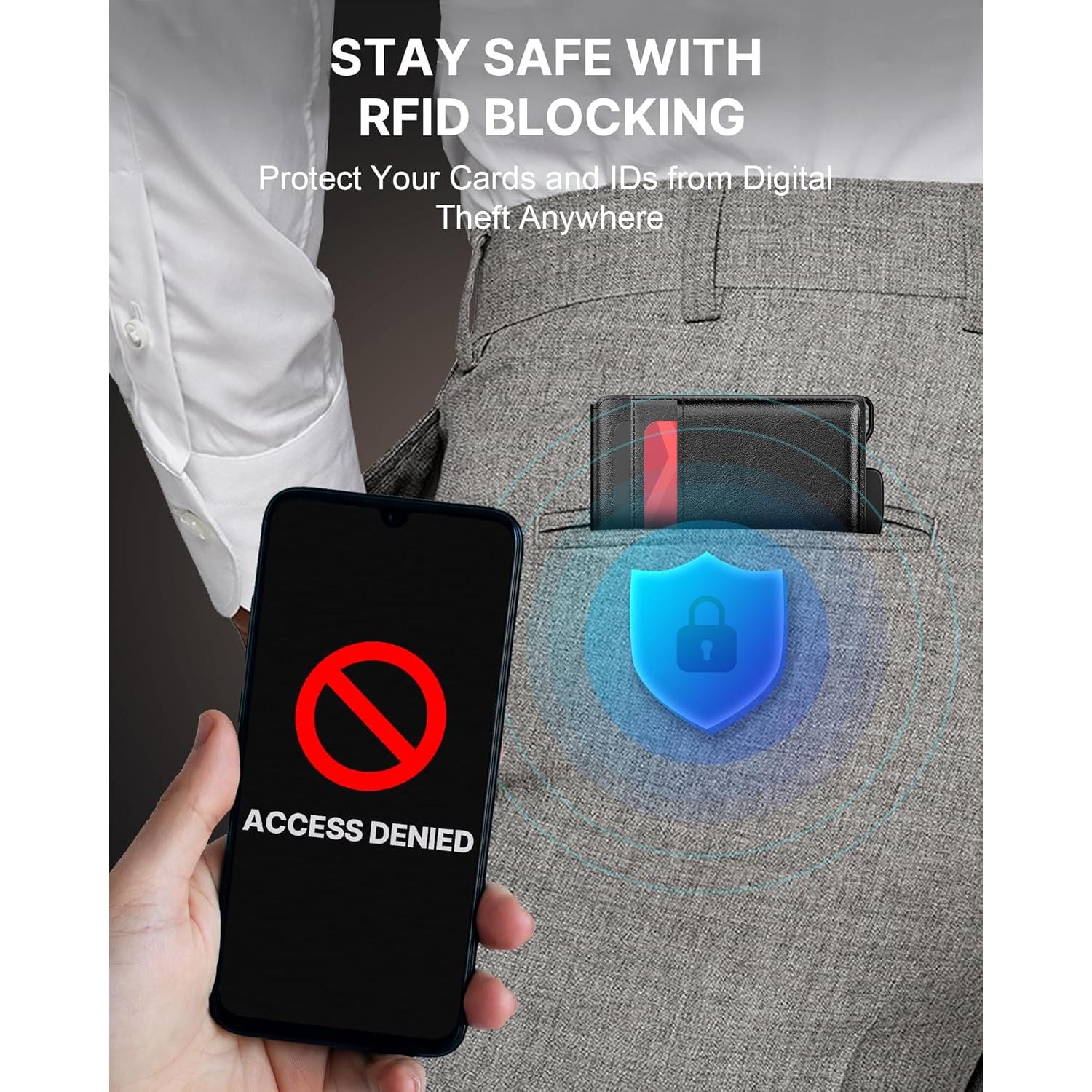 Cartera Inteligente Typecase para Hombres - Negro, Bifold RFID