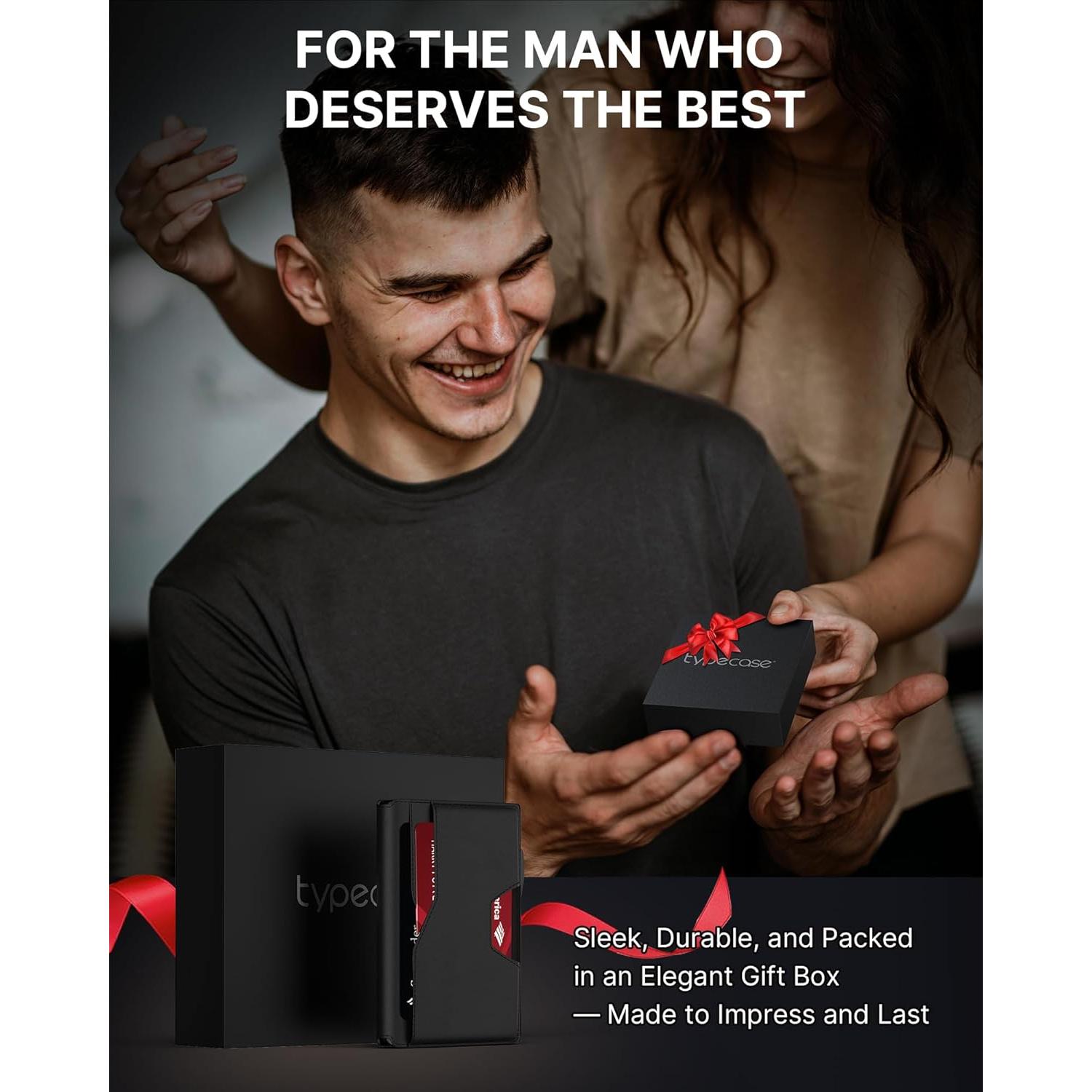 Cartera Inteligente Typecase para Hombres - Negro, Bifold RFID