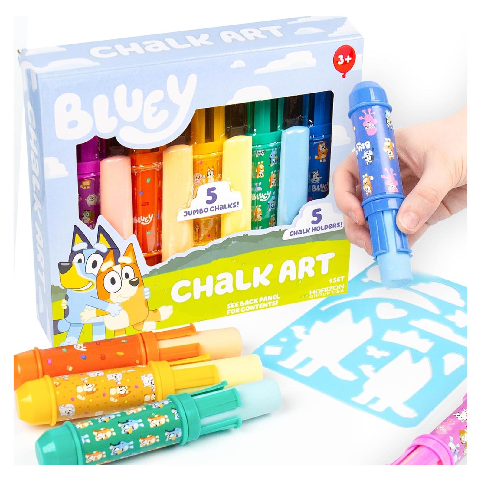 Tizas de Acera Jumbo Bluey - Paquete de 5 Colores Vibrantes