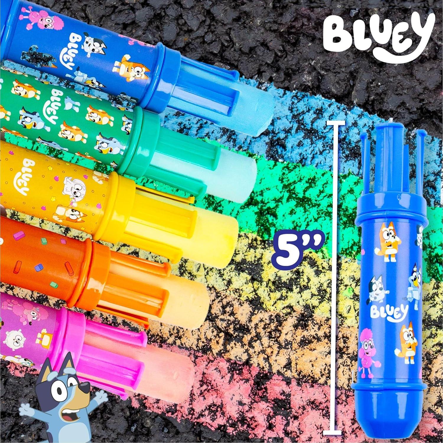 Tizas de Acera Jumbo Bluey - Paquete de 5 Colores Vibrantes
