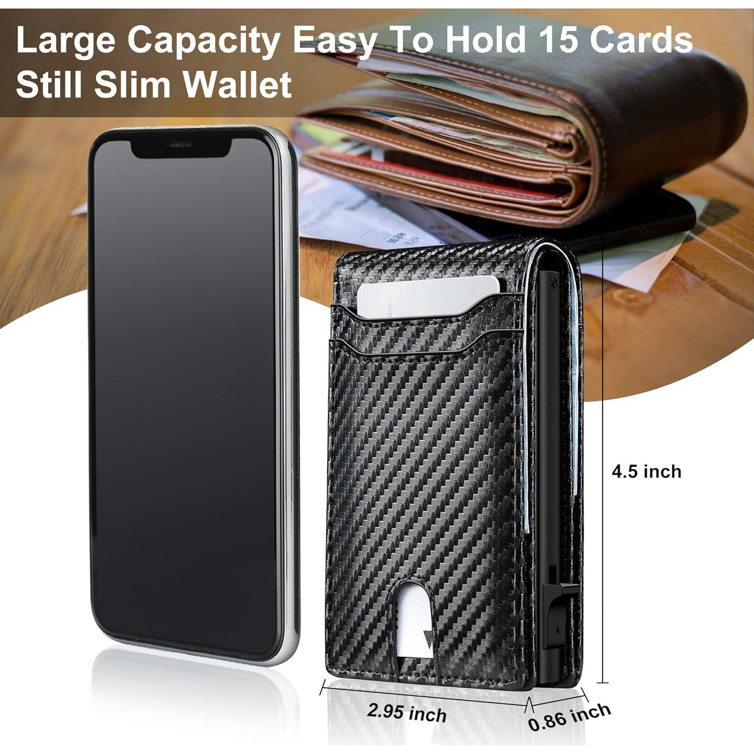 Cartera Minimalista Furid Carbono Negro con Protección RFID