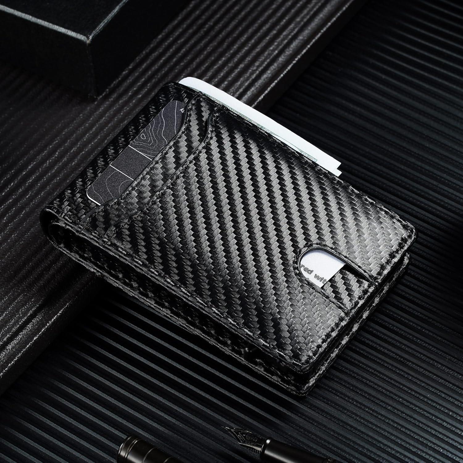 Cartera Minimalista Furid Carbono Negro con Protección RFID