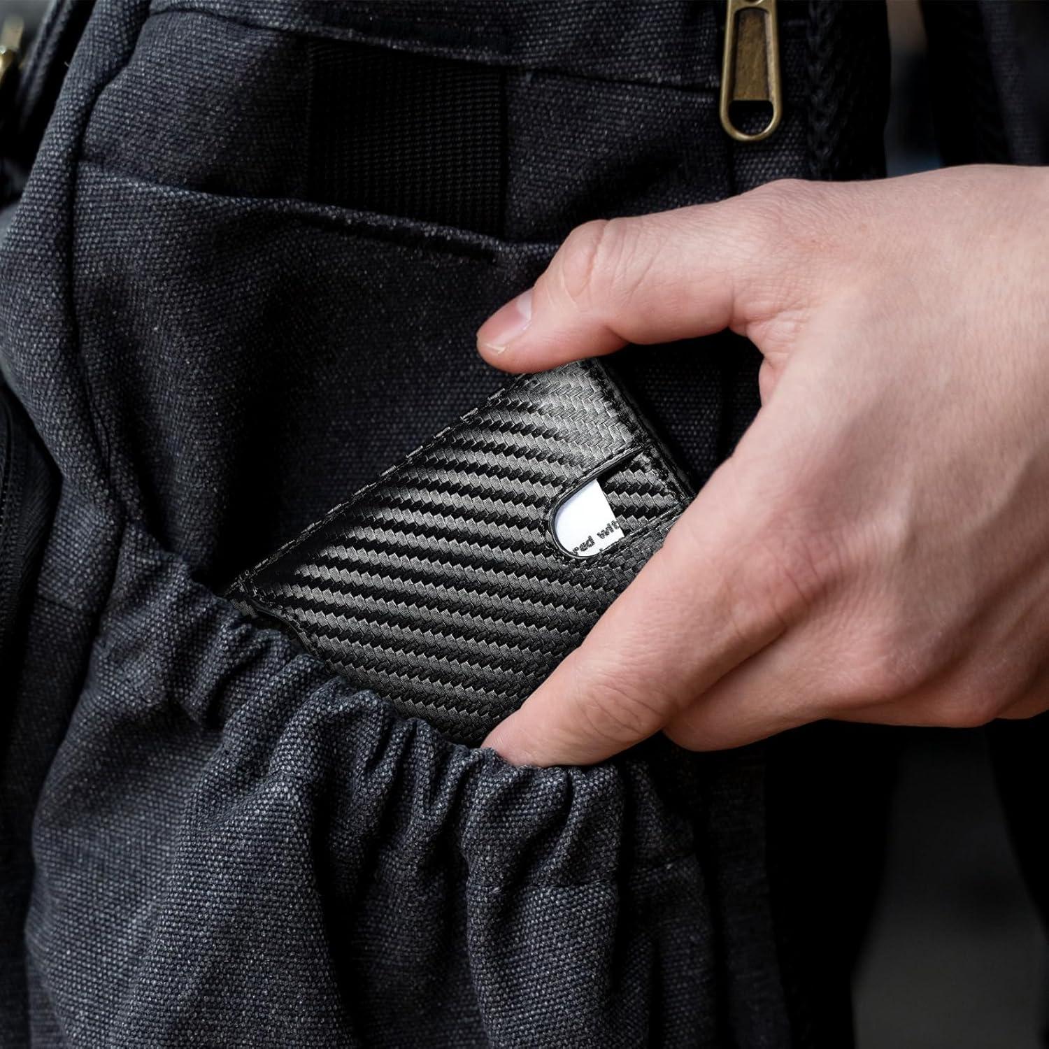 Cartera Minimalista Furid Carbono Negro con Protección RFID