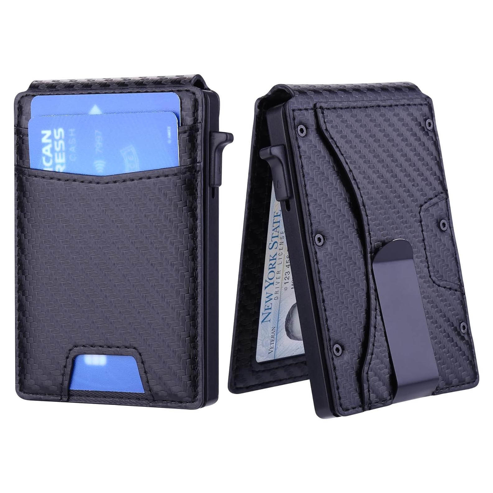 Billetera Slim GAJOFO para Hombres con Clip y Ventana ID