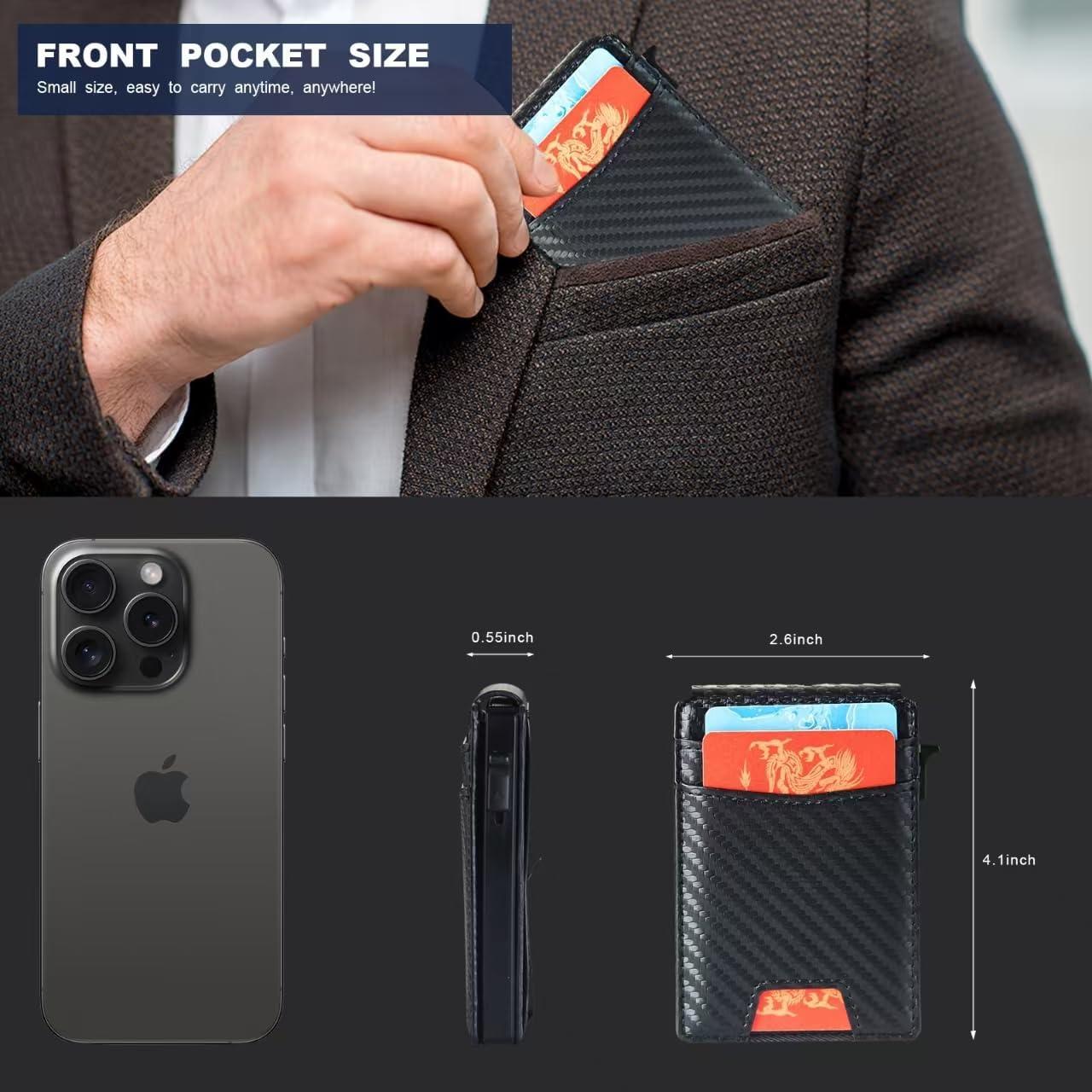 Billetera Slim GAJOFO para Hombres con Clip y Ventana ID