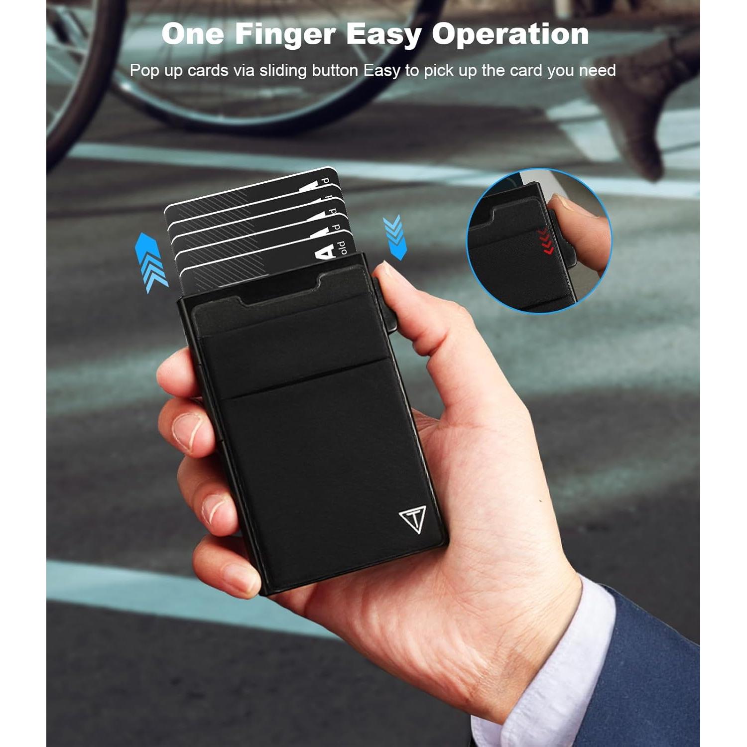 Billetera Delgada TOYFID con Bloqueo RFID para Hombres - Negro