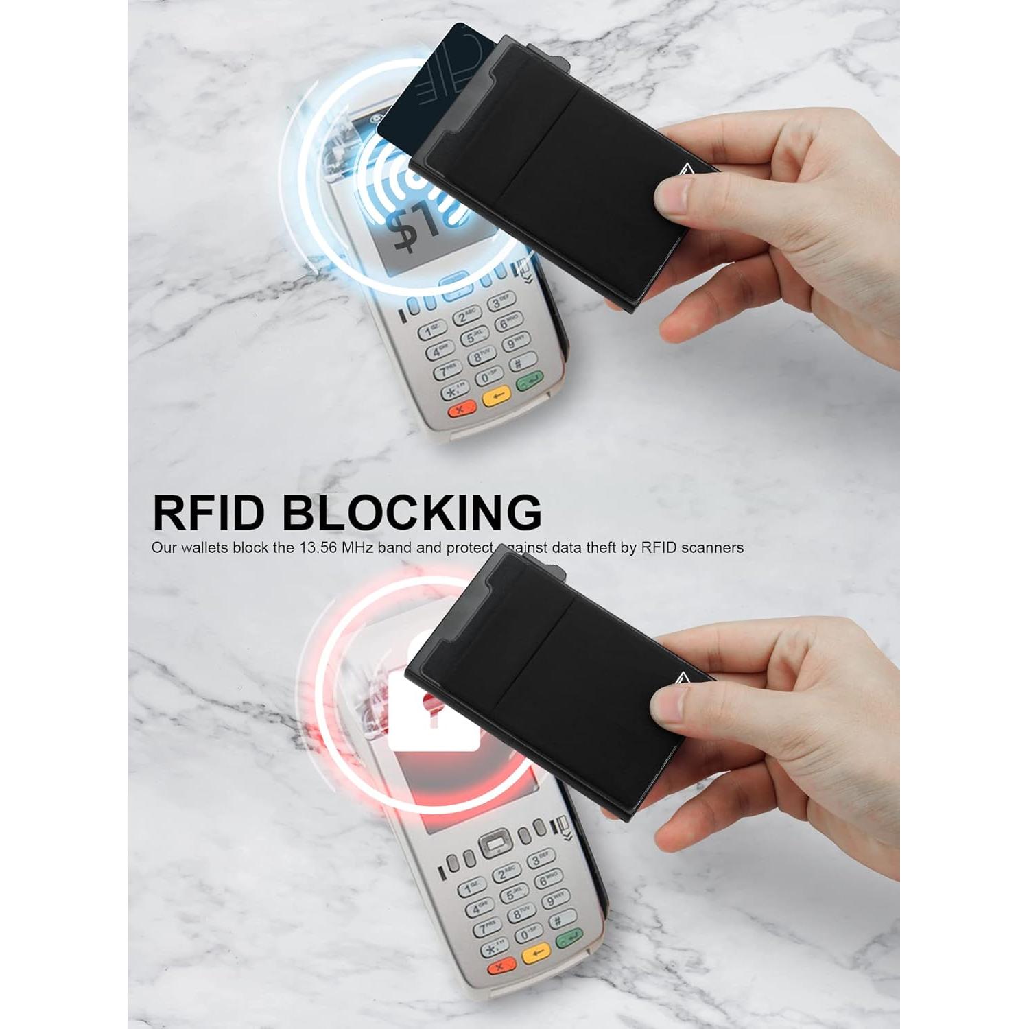 Billetera Delgada TOYFID con Bloqueo RFID para Hombres - Negro