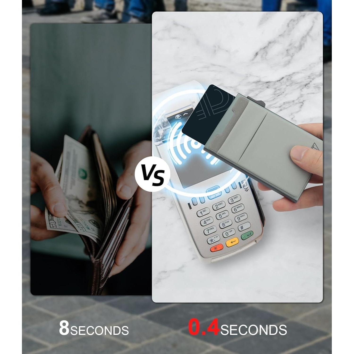 Billetera delgada TOYFID de aluminio con bloqueo RFID gris