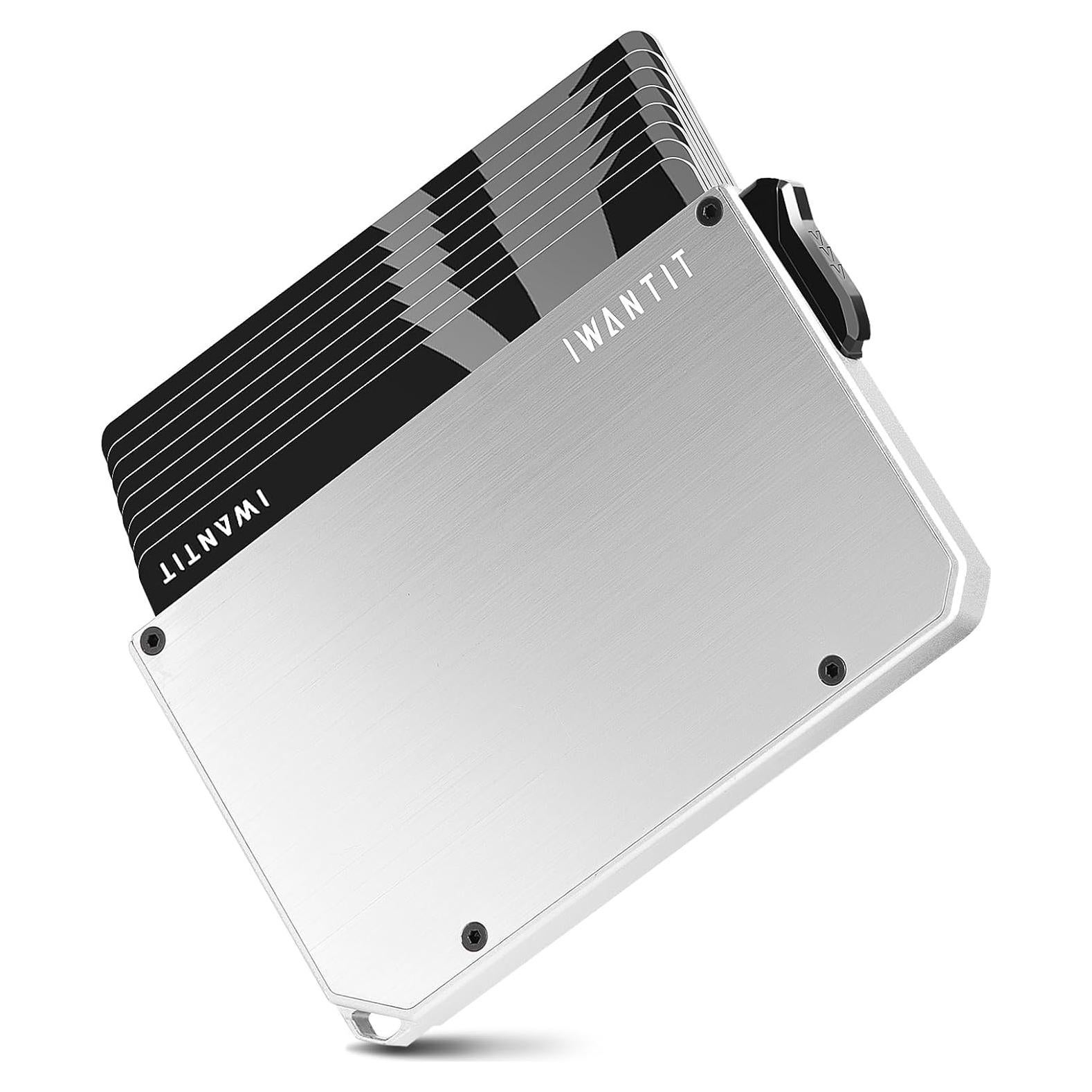 Billetera Minimalista IWANTIT para Hombres con Bloqueo RFID Plata