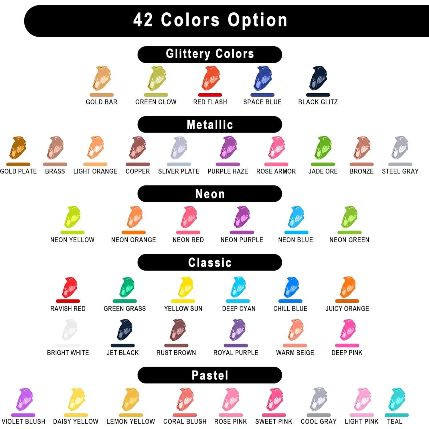 Juego de Pintura Tempera JOYIN 42 Colores No Tóxica