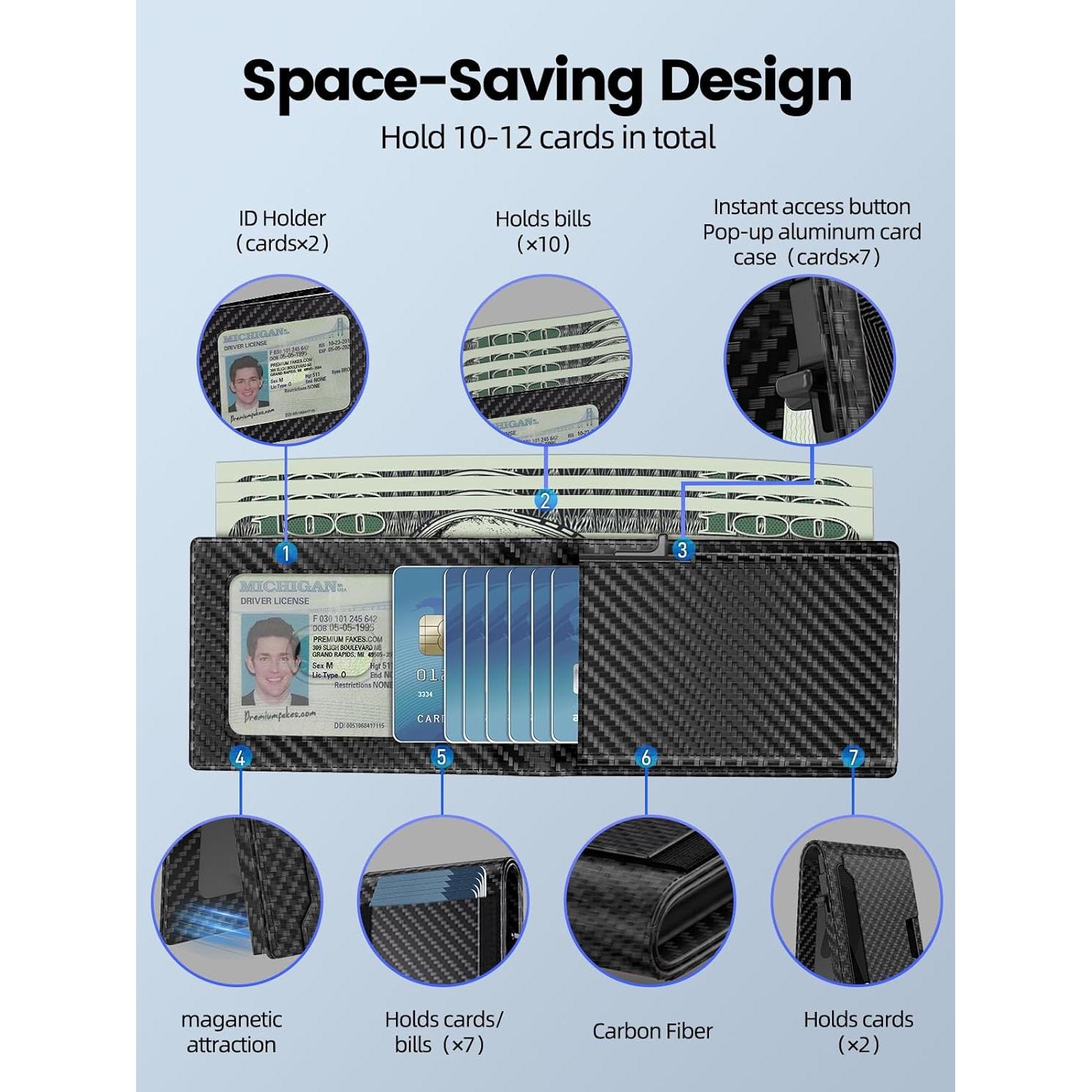 Billetera metálica Ridge Doeboe para hombres con bloqueo RFID