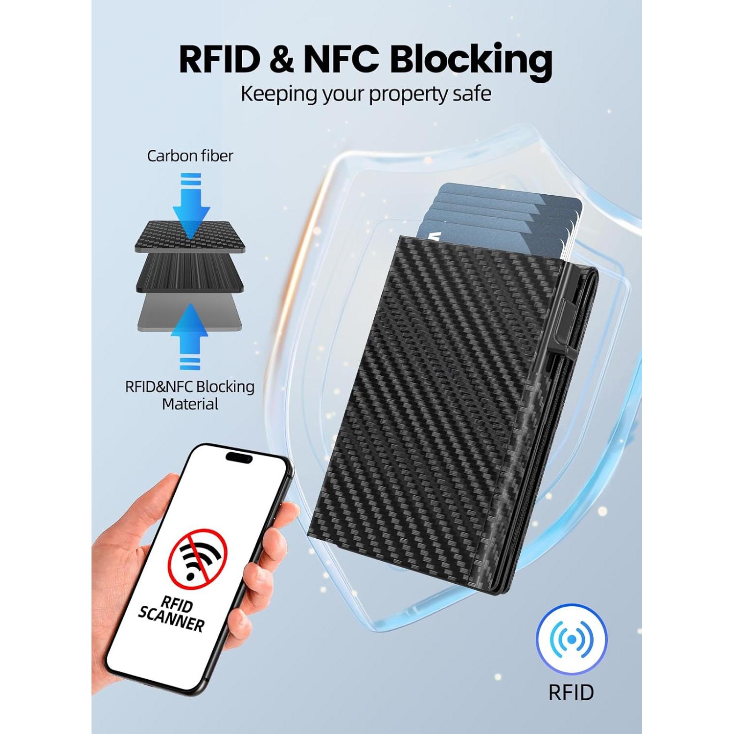 Billetera metálica Ridge Doeboe para hombres con bloqueo RFID