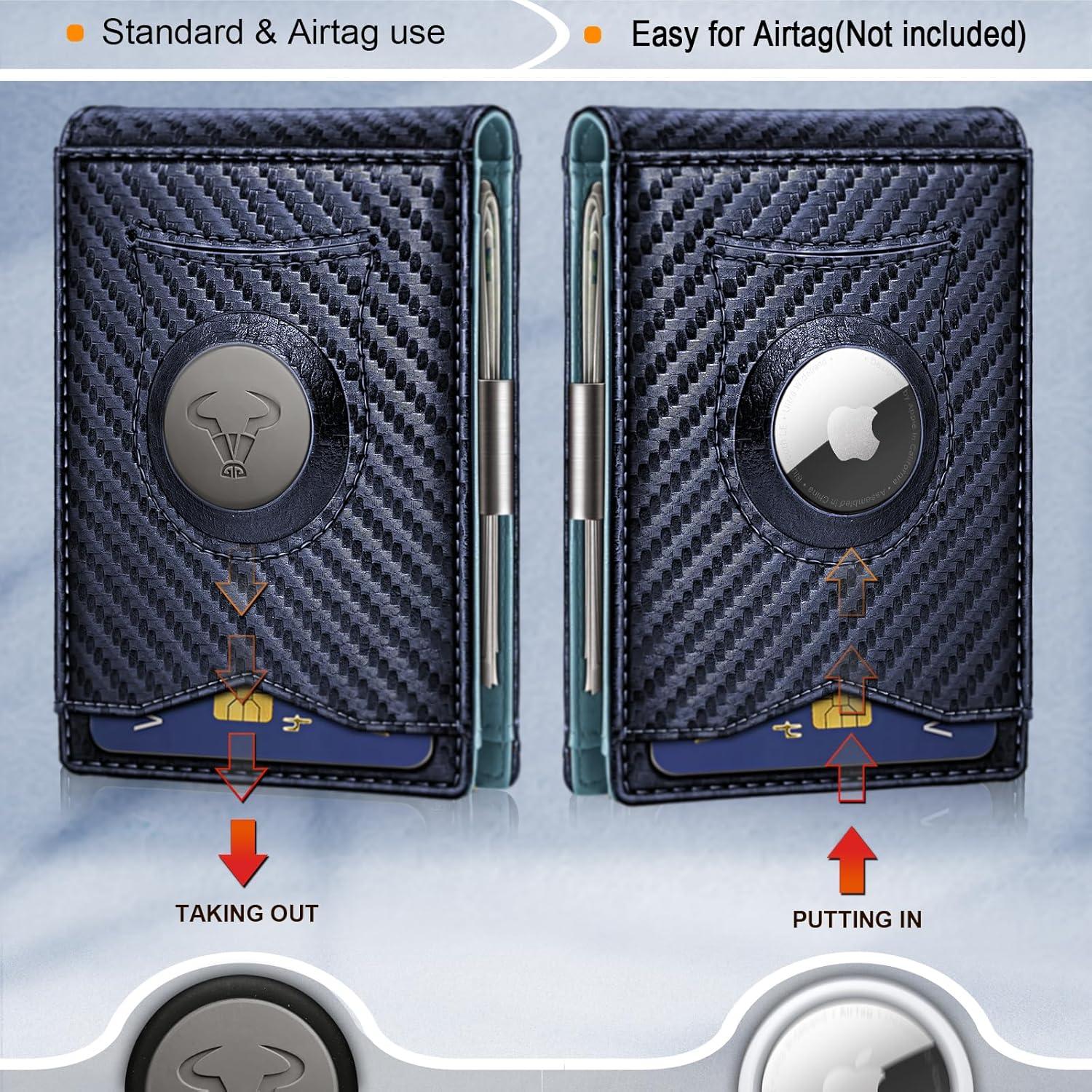 Billetera delgada para hombres Bulliant con bloqueo RFID 11 tarjetas