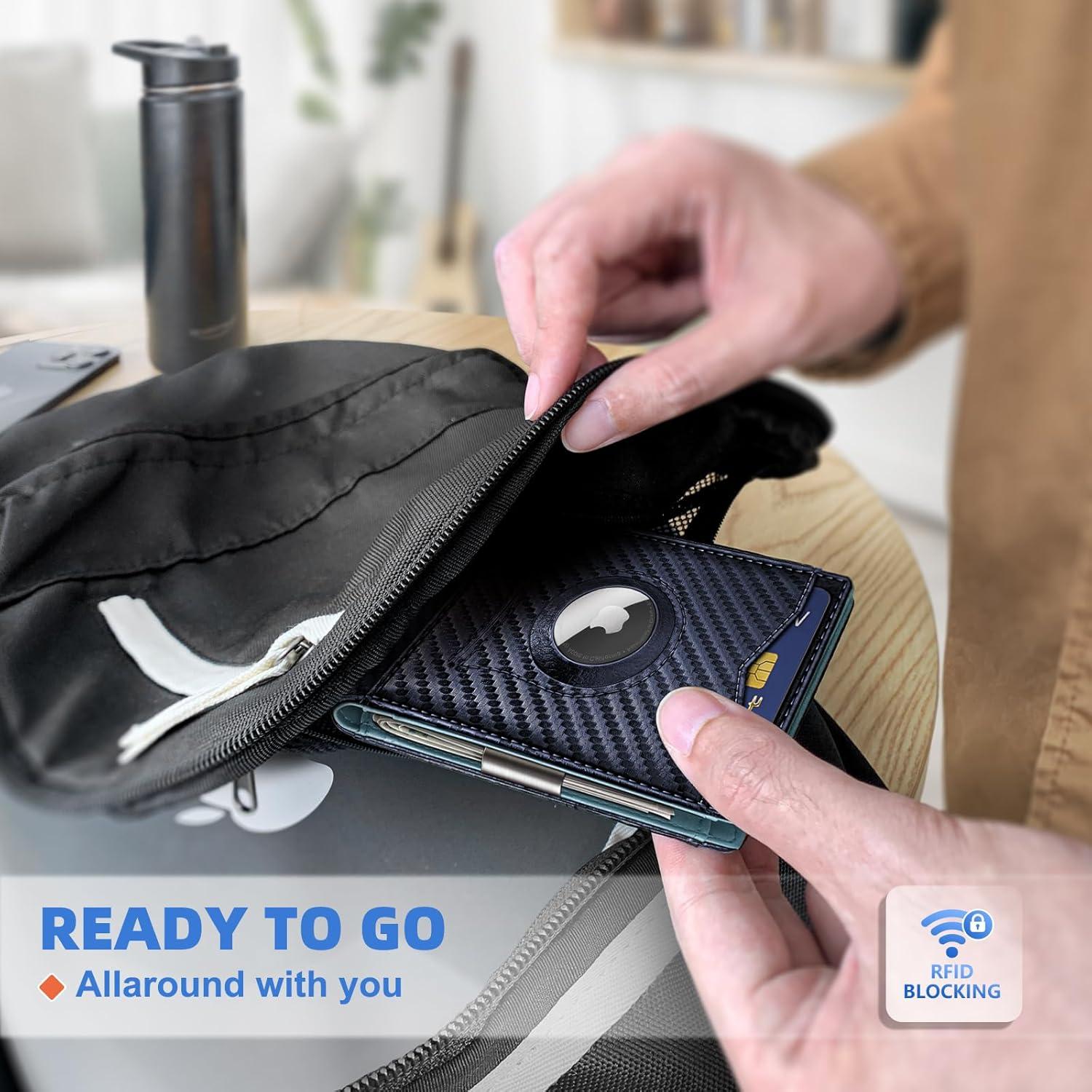 Billetera delgada para hombres Bulliant con bloqueo RFID 11 tarjetas