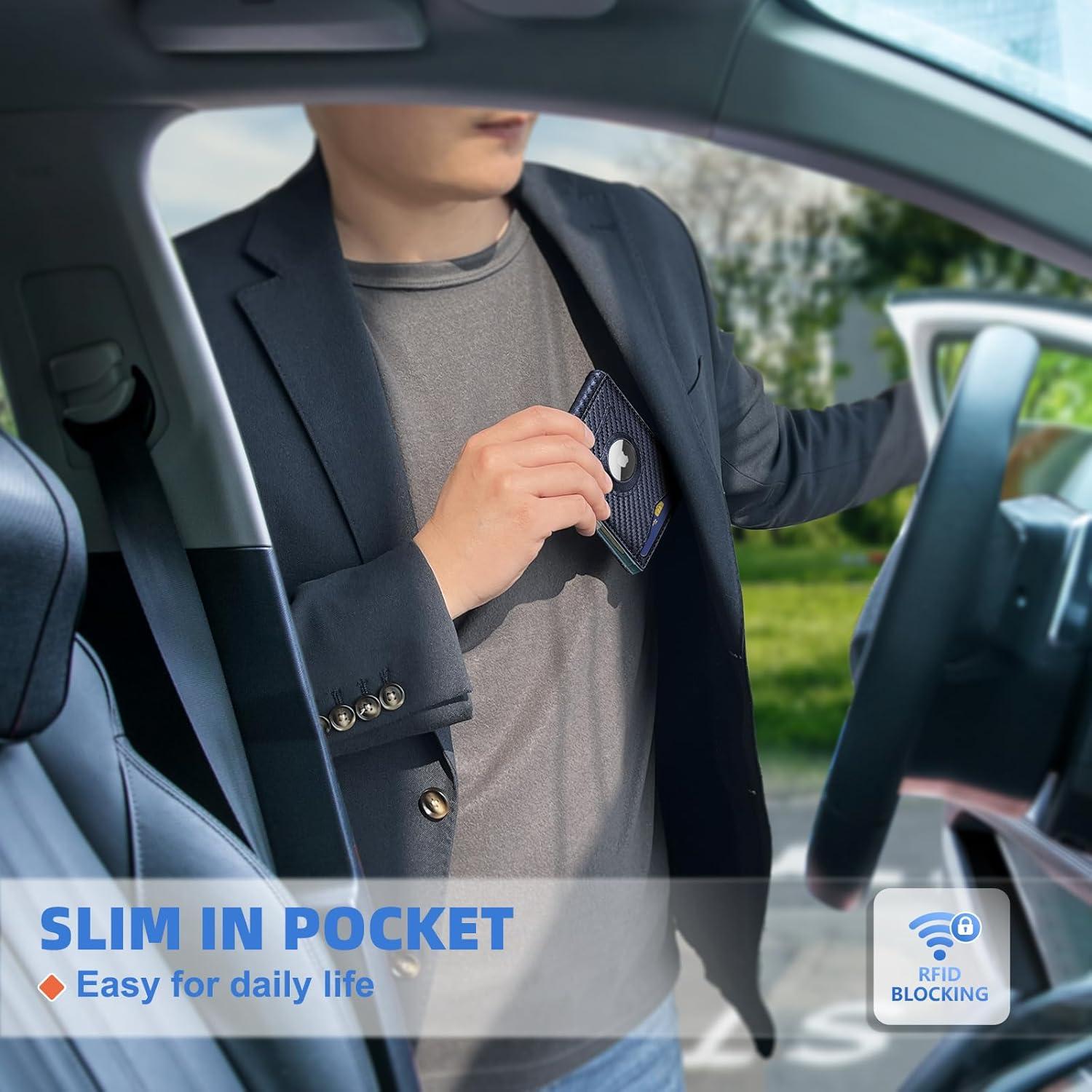 Billetera delgada para hombres Bulliant con bloqueo RFID 11 tarjetas