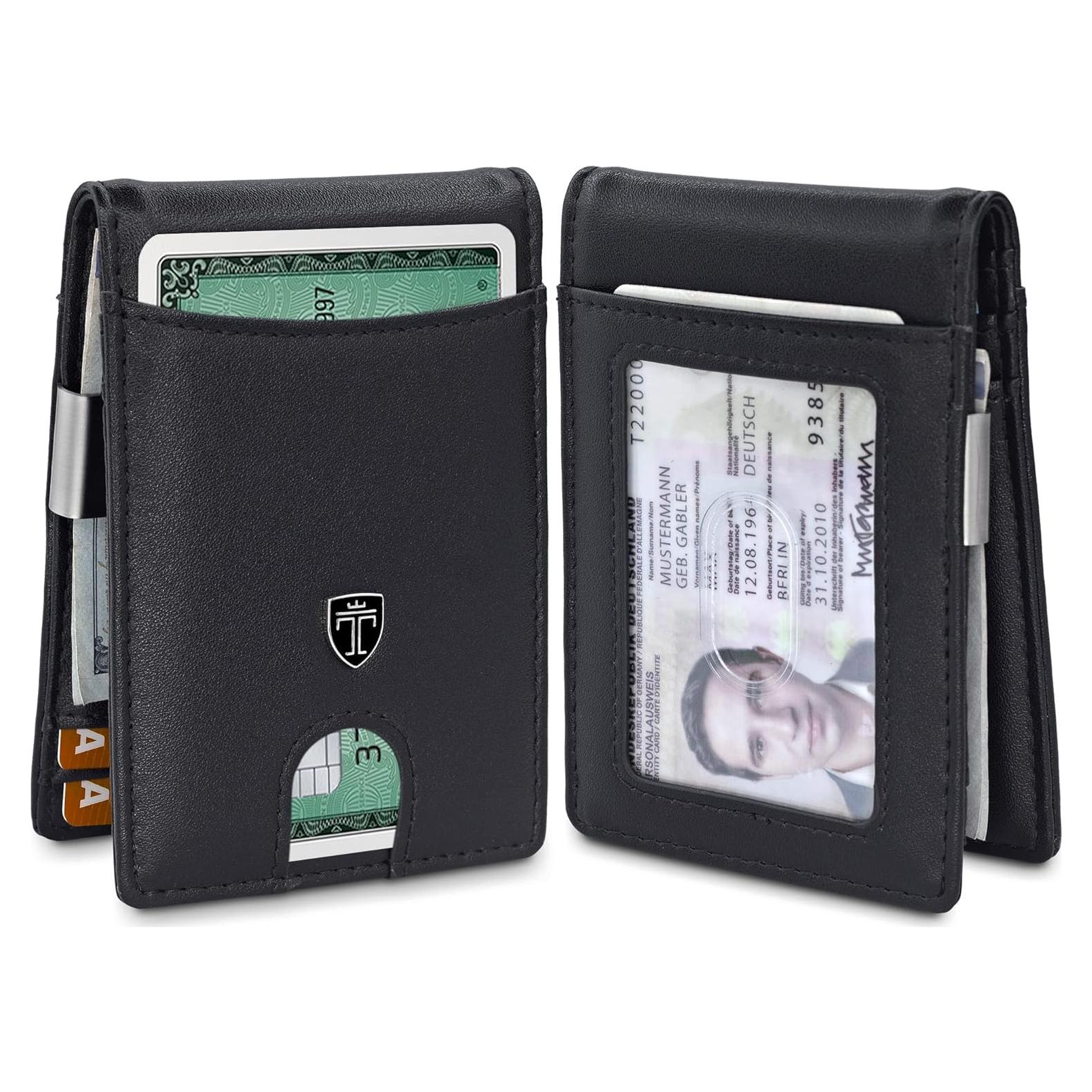 Cartera Slim TRAVANDO Atlanta Hombre RFID Negro - Clip Dinero