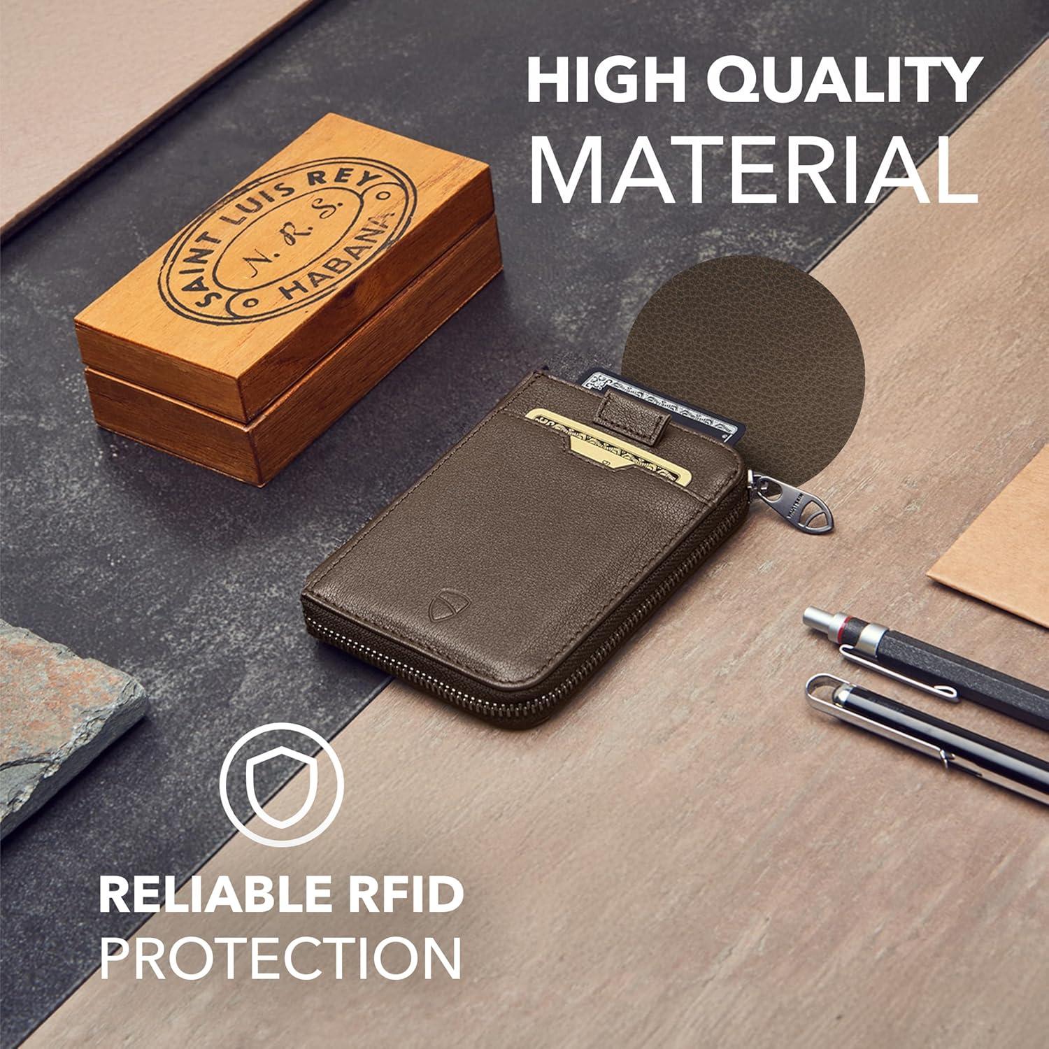 Cartera de Cuero Minimalista Vaultskin NOTTING HILL con Bloqueo RFID