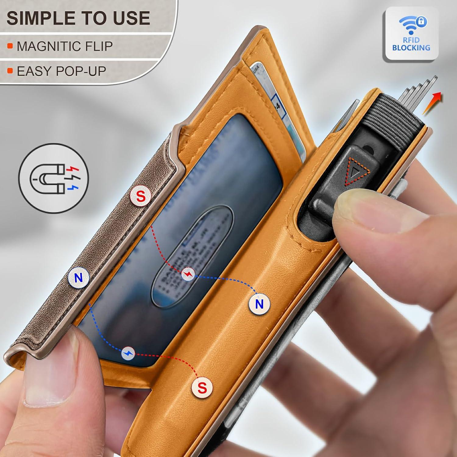 Cartera delgada KEMISANT para hombres con clip y Airtag