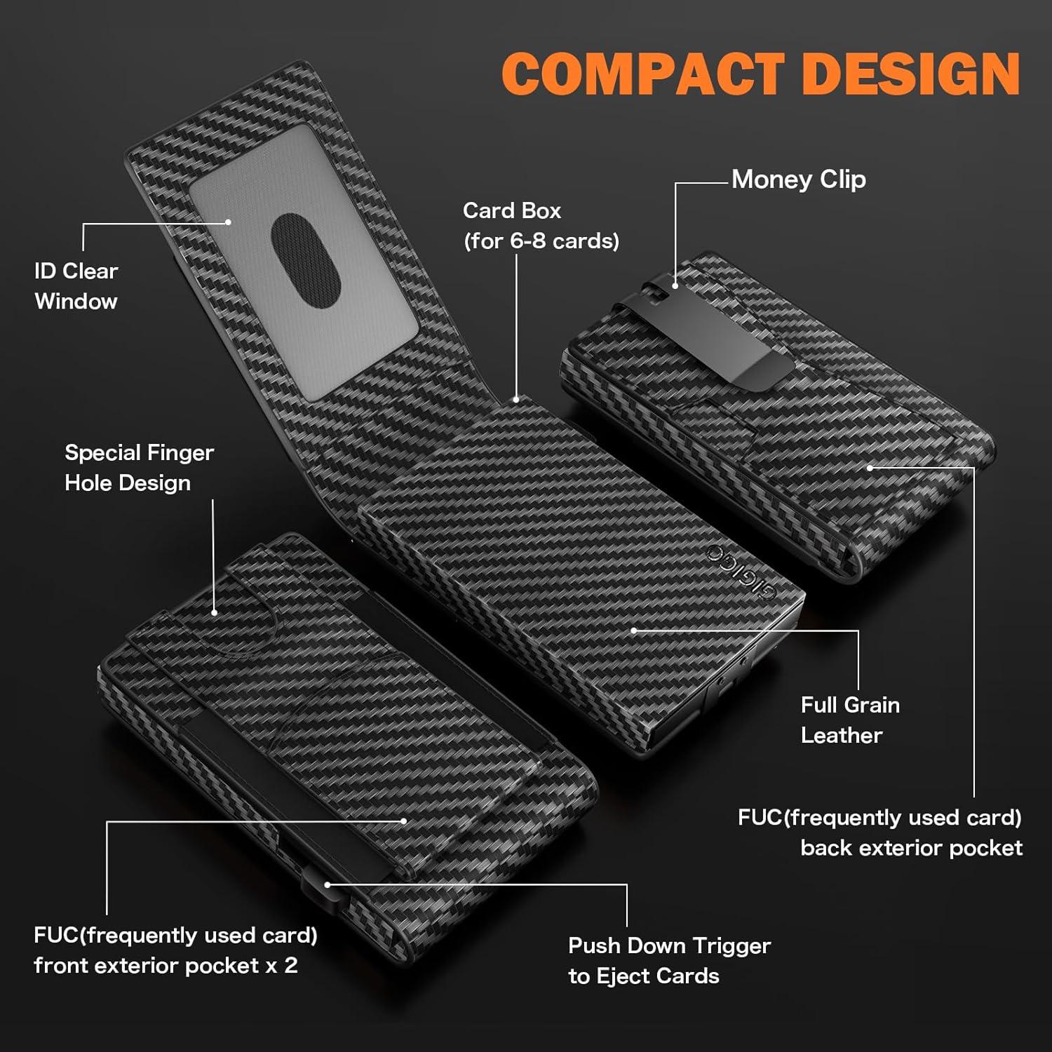 Billetera GIGIGO Minimalista para Hombres con Bloqueo RFID