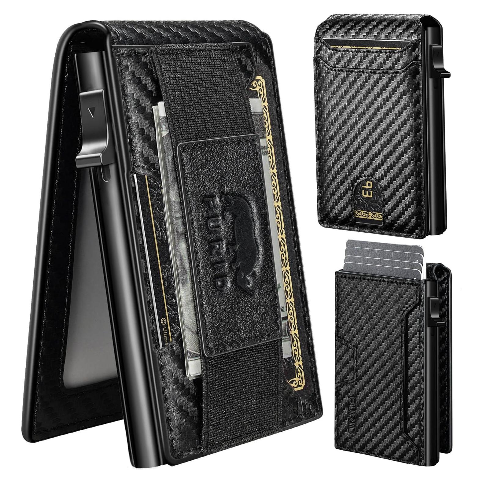 Cartera Slim Inteligente Furid para Hombres RFID Negra