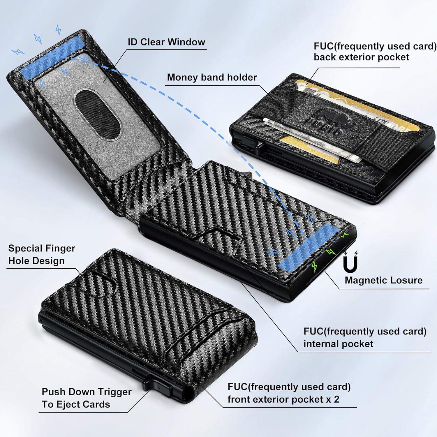 Cartera Slim Inteligente Furid para Hombres RFID Negra