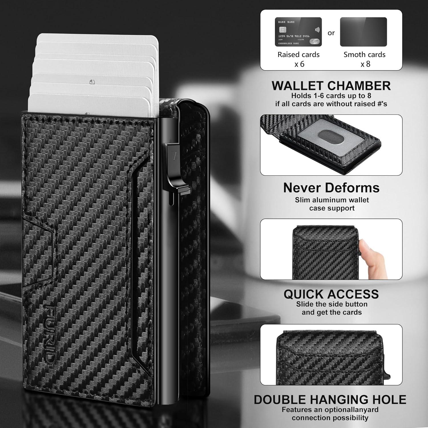 Cartera Slim Inteligente Furid para Hombres RFID Negra