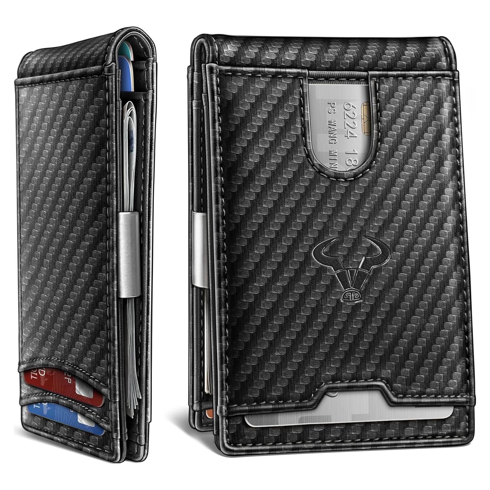 Billetera de Cuero delgada Bulliant con Clip y Bloqueo RFID