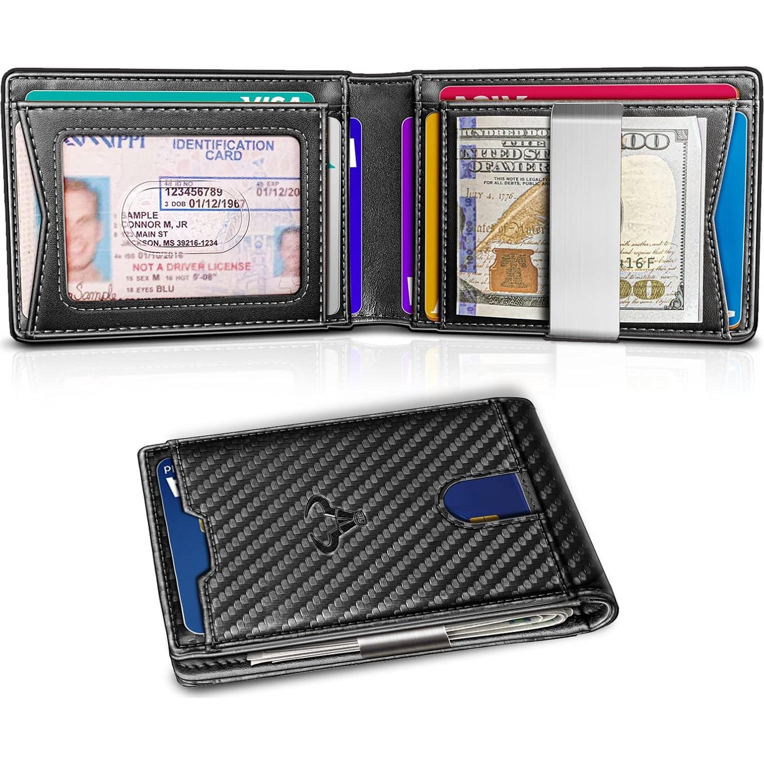 Billetera de Cuero delgada Bulliant con Clip y Bloqueo RFID