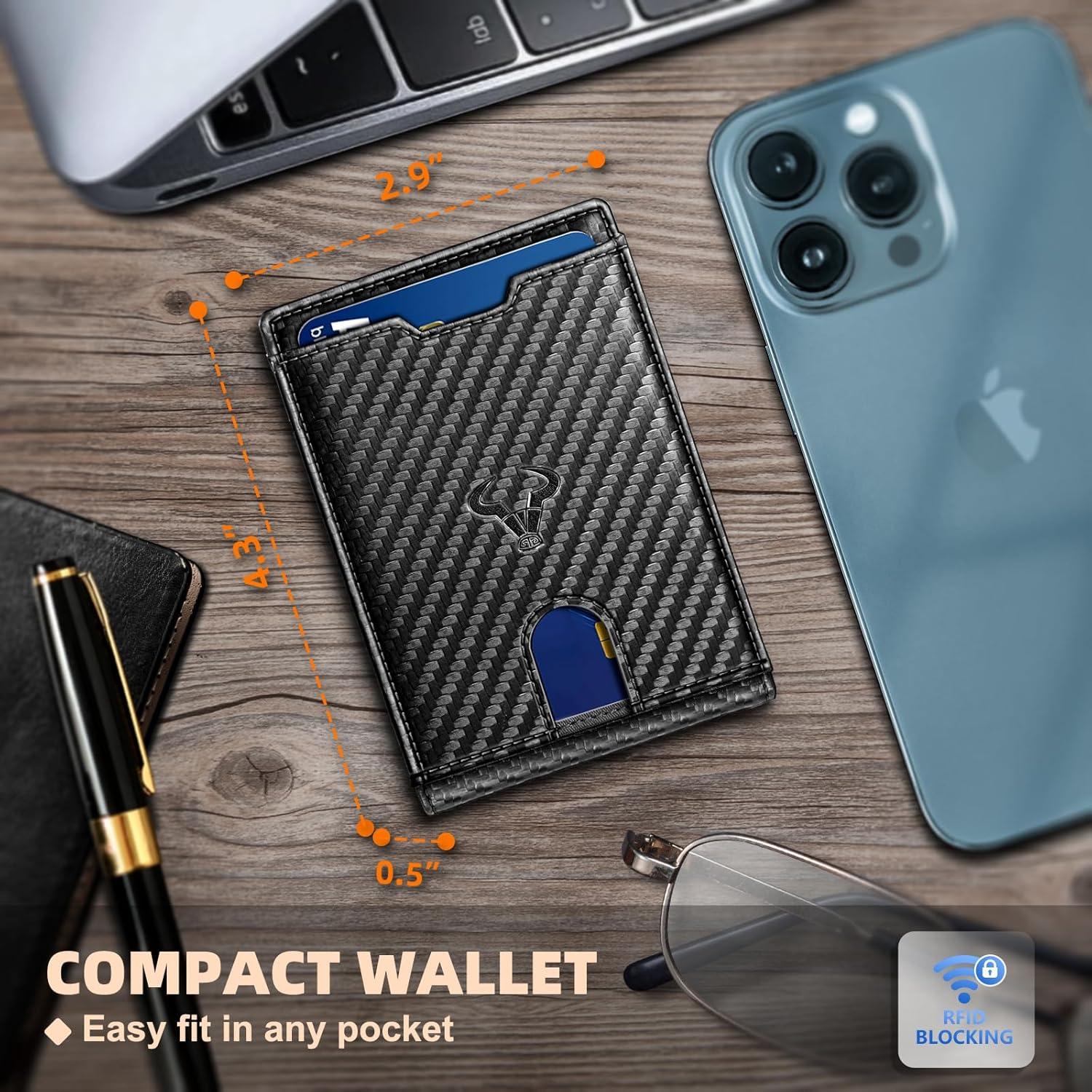 Billetera de Cuero delgada Bulliant con Clip y Bloqueo RFID