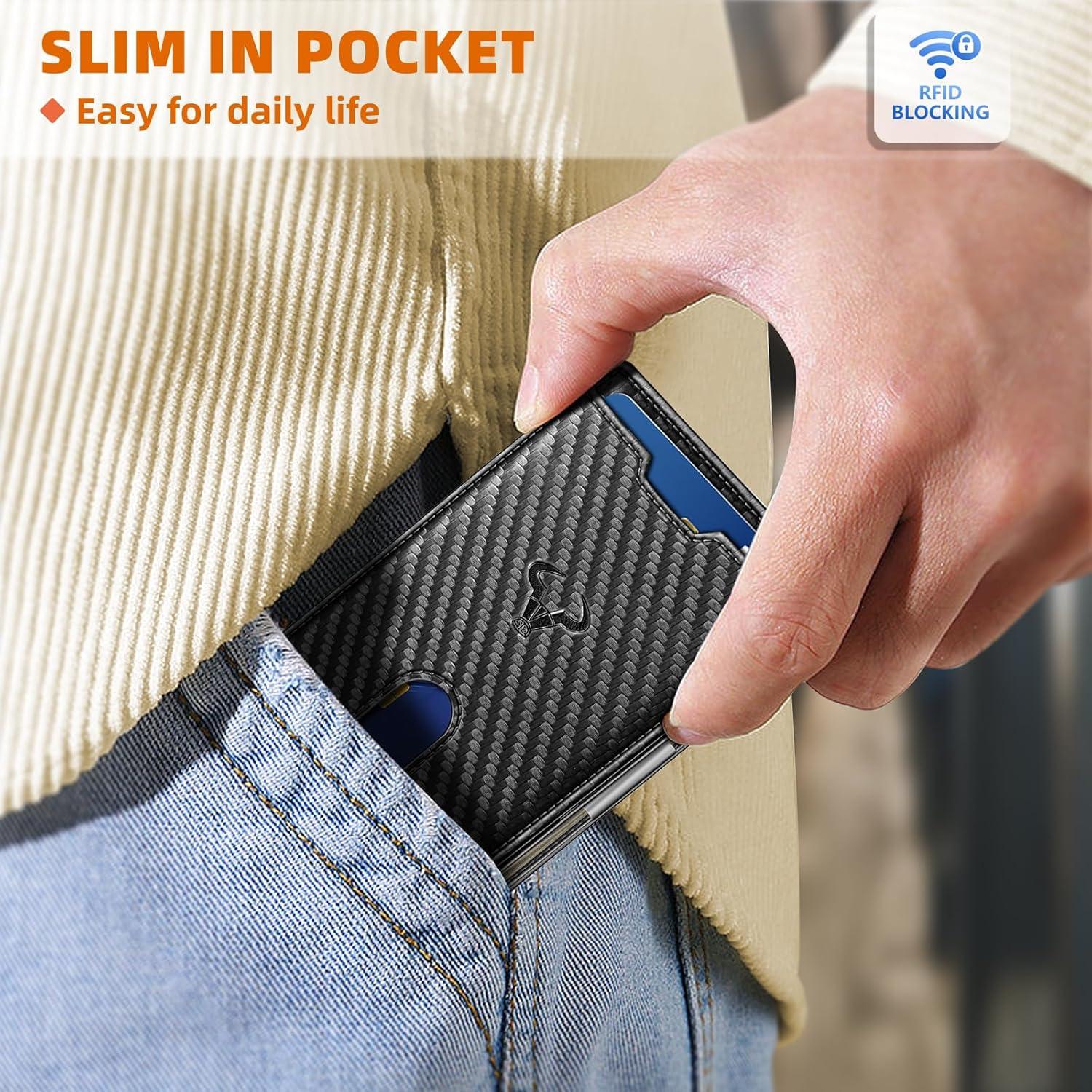 Billetera de Cuero delgada Bulliant con Clip y Bloqueo RFID