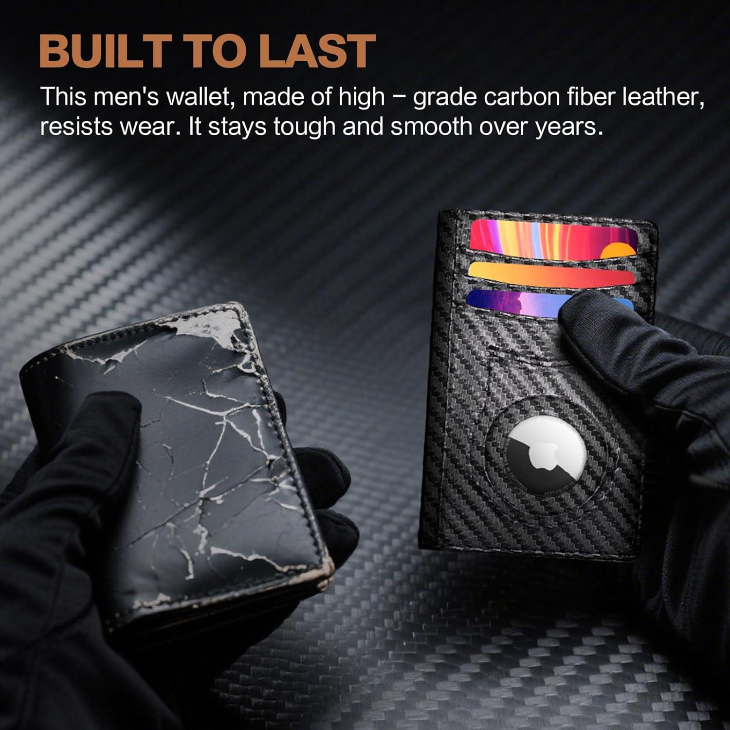 Billetera delgada RFID Double Bus para hombres - Bifold minimalista