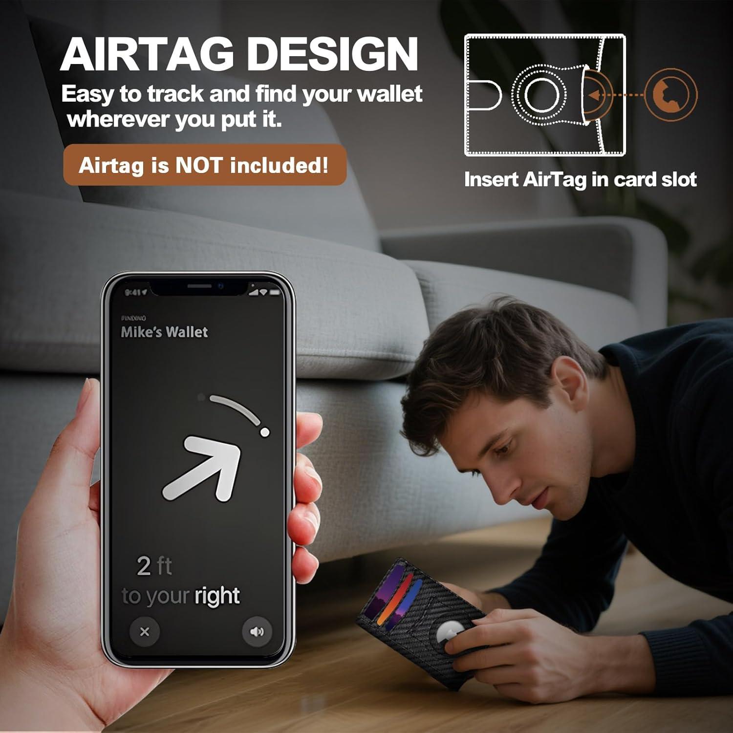 Billetera delgada RFID Double Bus para hombres - Bifold minimalista