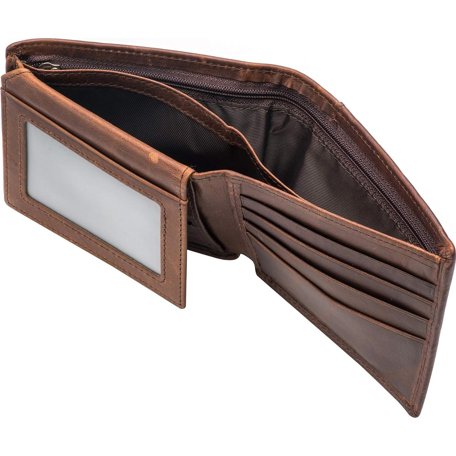 Cartera Bifold de Cuero POKOFO con Bloqueo RFID para Hombres