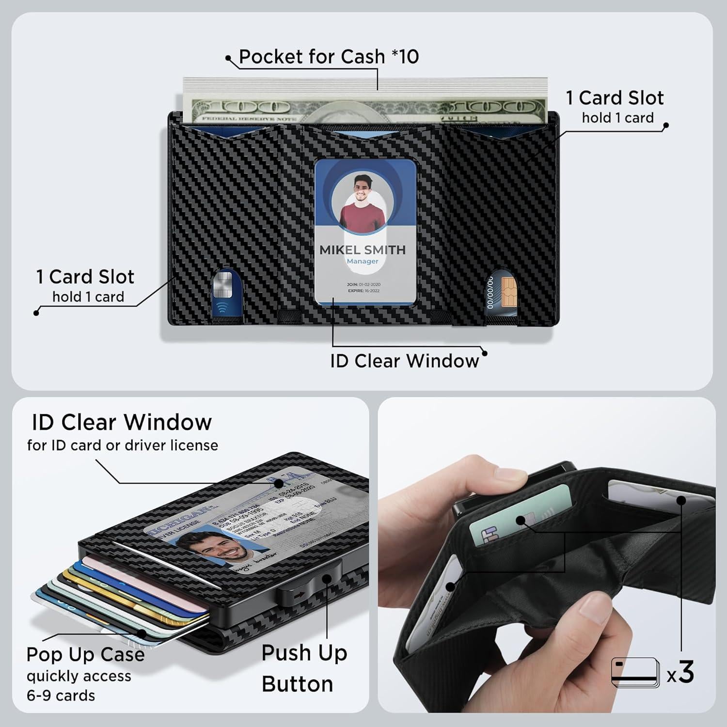 Billetera Slim Magnética 2 en 1 Sludete con Bloqueo RFID