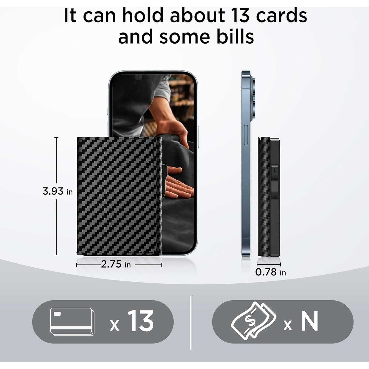 Billetera Slim Magnética 2 en 1 Sludete con Bloqueo RFID