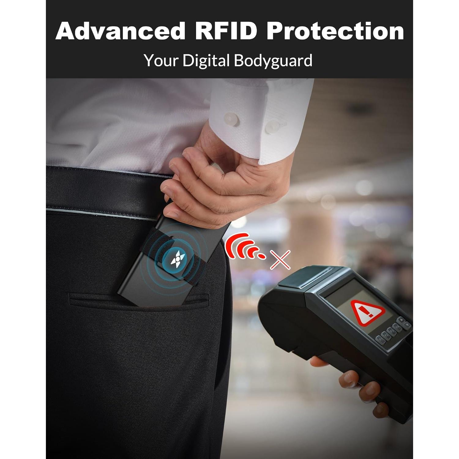 Billetera delgada HYTREIX para hombres con bloqueo RFID - 12+ tarjetas