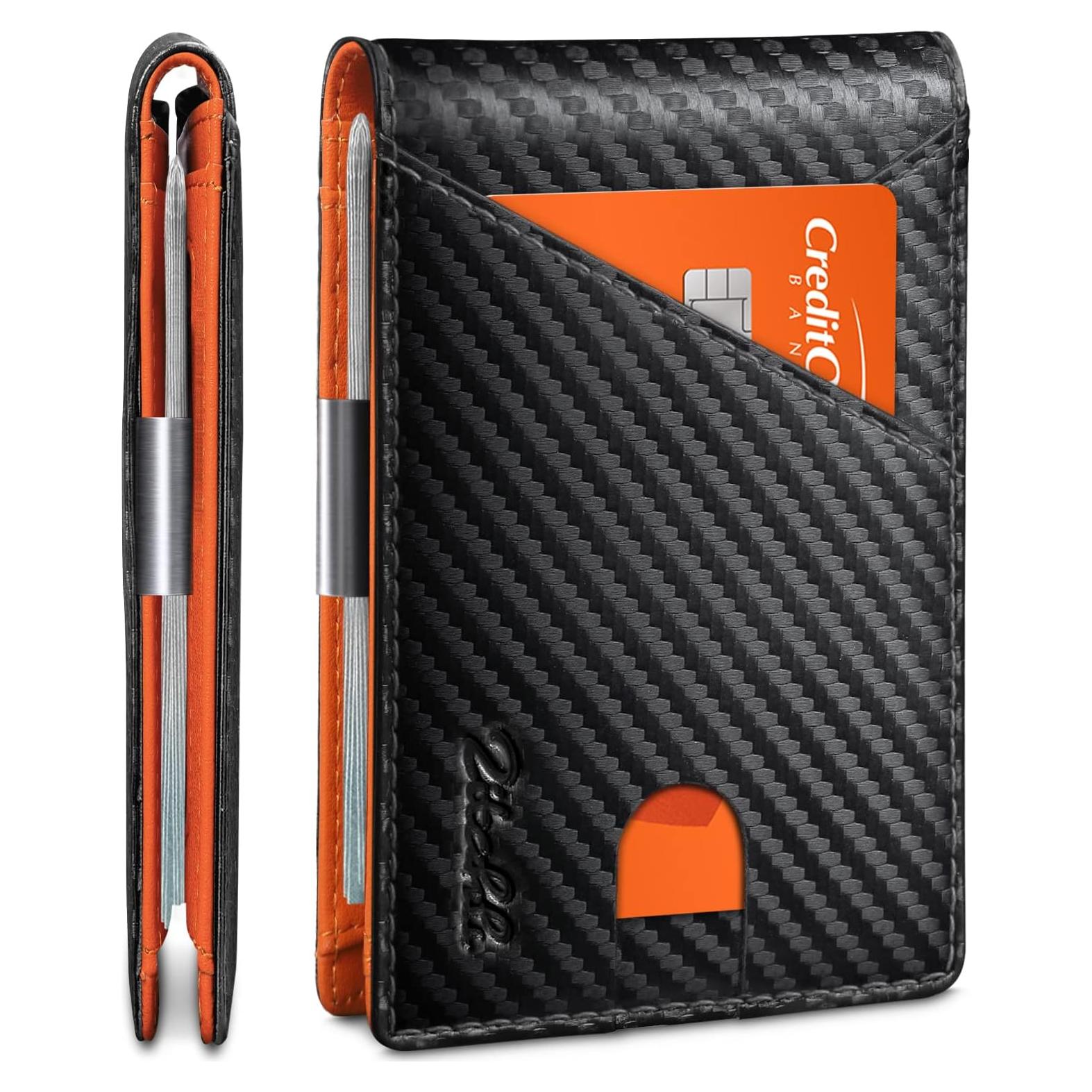 Billetera Zitahli para Hombres con Clip y Bloqueo RFID - Negra